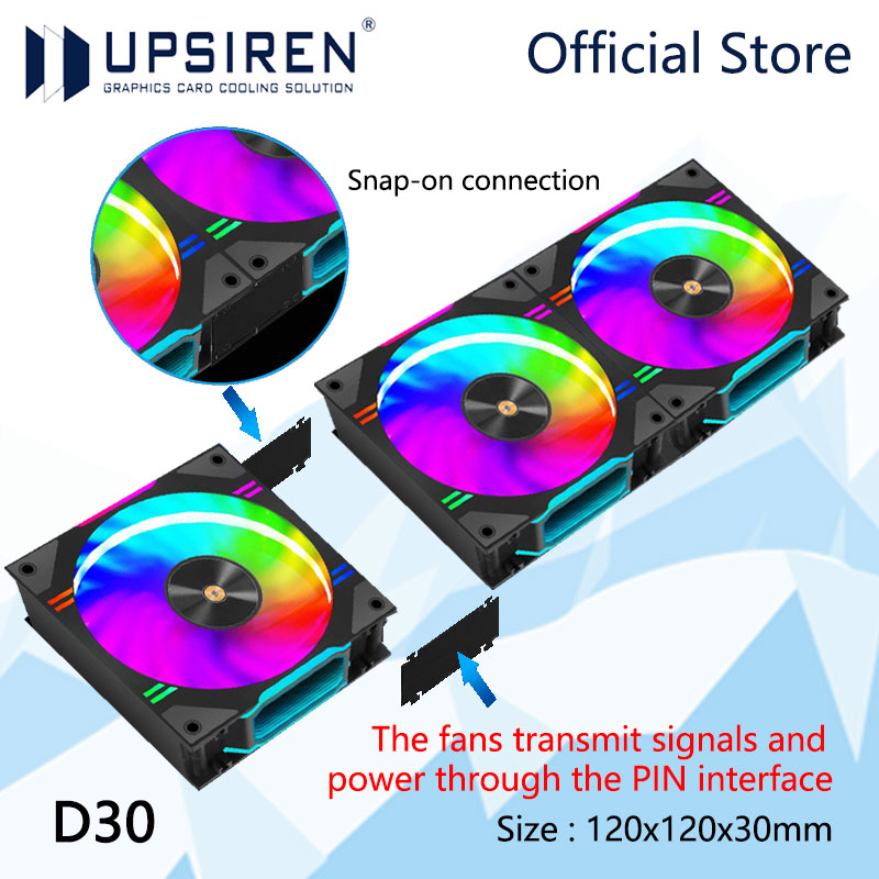 Pc Water Cooling - UPSIREN D30 120X120X30mm Kipas Pendingin Casing