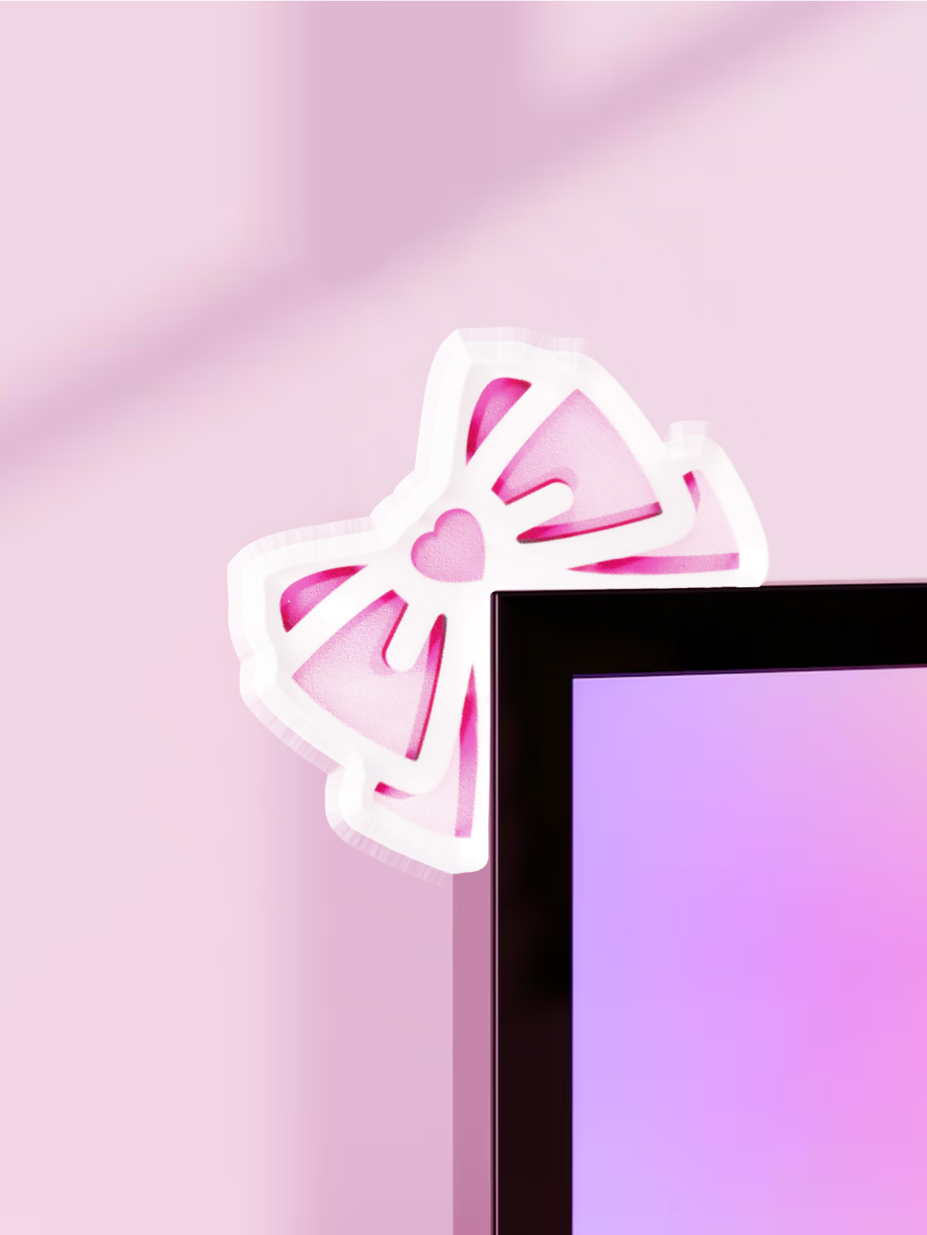 Pc Gaming Pink - Dekorasi Monitor Berbentuk Pita Lucu, Warna
