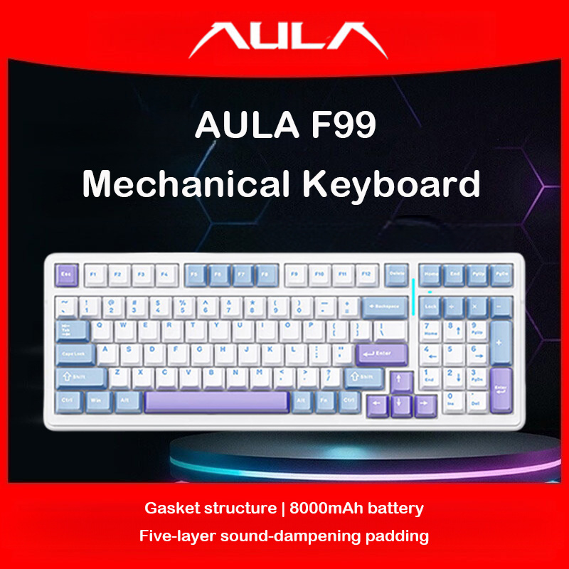 Keyboard Mekanik AULA F99, Tig - Pc Gaming Lounge ulasan dan harga